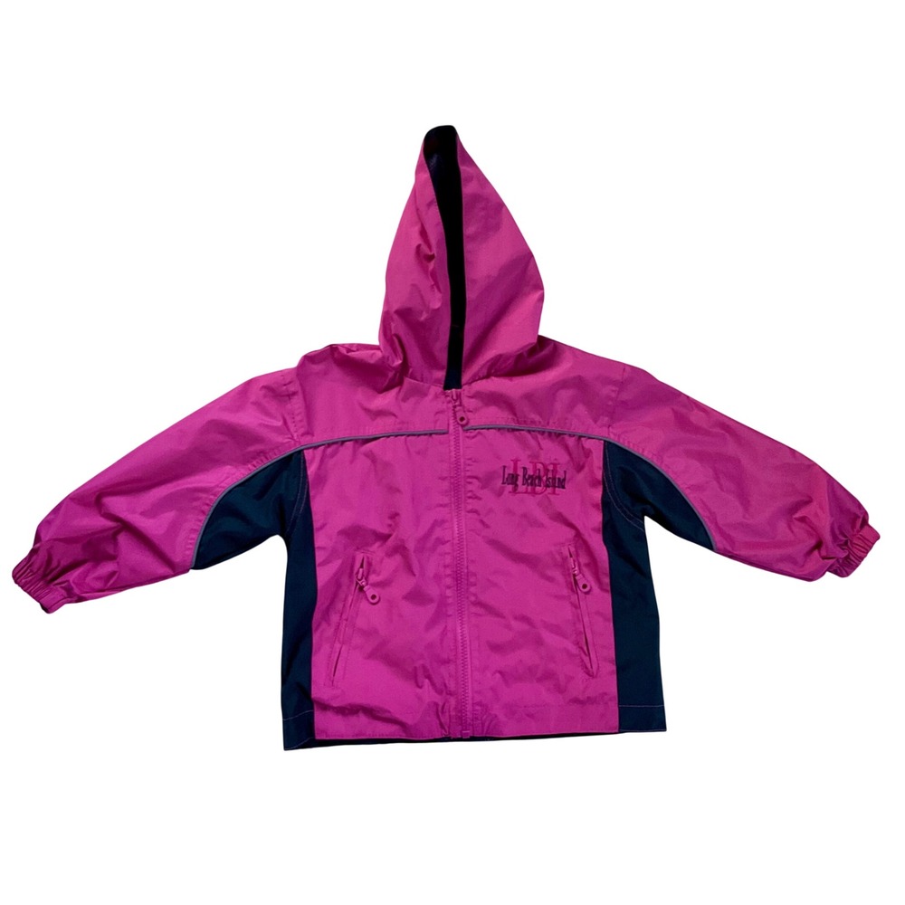 Cheneral Kids Long Beach Island LBI Hooded Windbreaker Jacket Pink Blue Size 5-6